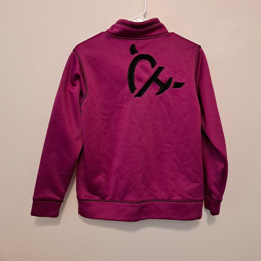 Cowgirl Hardware Magenta Pink Full Zip Fleece Lined Logo Jacket Womens Small